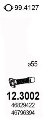 Obrázok Výfukové potrubie ASSO  123002
