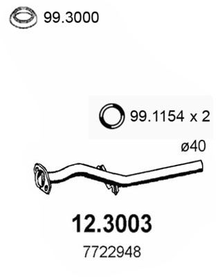 Obrázok Výfukové potrubie ASSO  123003