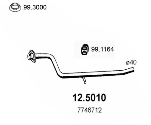 Obrázok Výfukové potrubie ASSO  125010