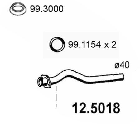 Obrázok Výfukové potrubie ASSO  125018