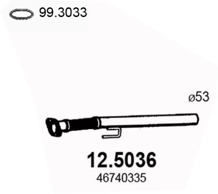 Obrázok Výfukové potrubie ASSO  125036