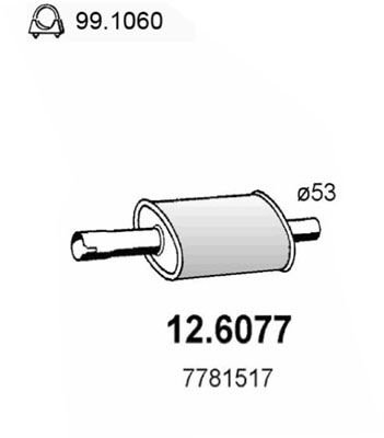 Obrázok Stredný tlmič výfuku ASSO  126077
