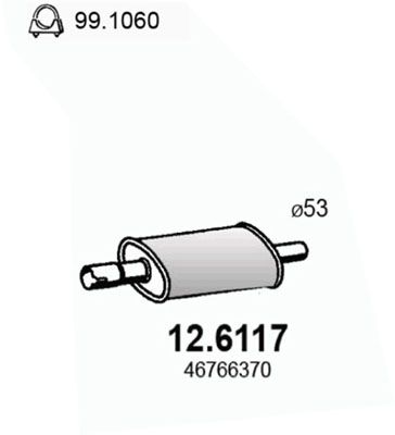 Obrázok Stredný tlmič výfuku ASSO  126117