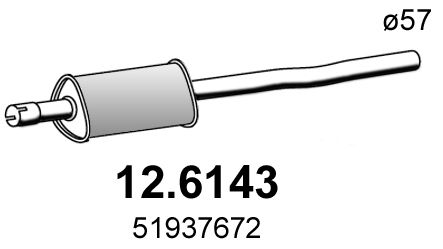 Obrázok Stredný tlmič výfuku ASSO  126143