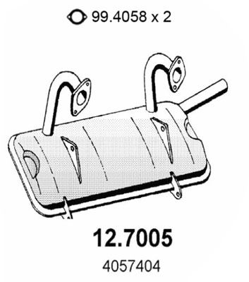 Obrázok Koncový tlmič výfuku ASSO  127005