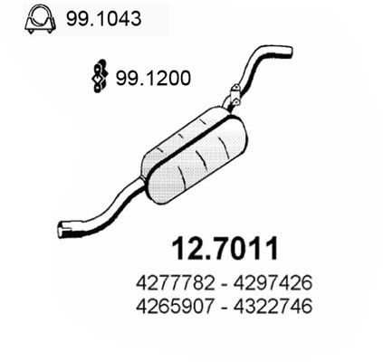 Obrázok Koncový tlmič výfuku ASSO  127011