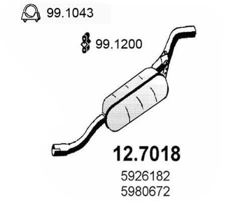 Obrázok Koncový tlmič výfuku ASSO  127018
