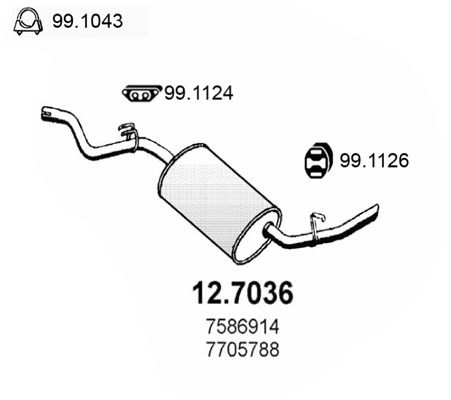 Obrázok Koncový tlmič výfuku ASSO  127036
