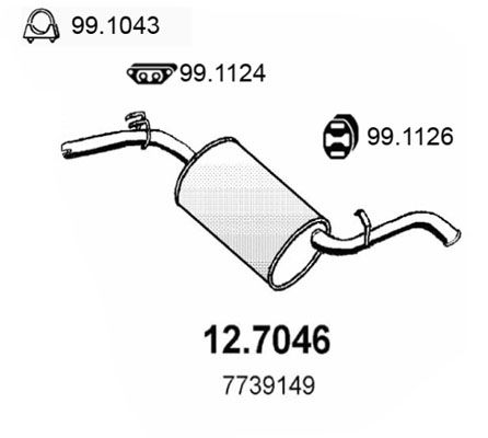 Obrázok Koncový tlmič výfuku ASSO  127046