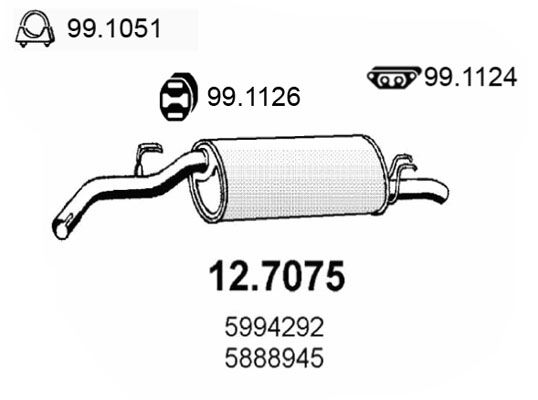 Obrázok Koncový tlmič výfuku ASSO  127075