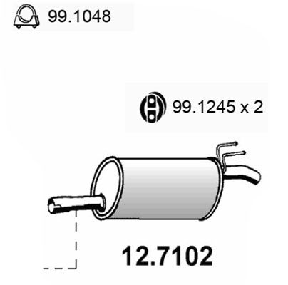 Obrázok Koncový tlmič výfuku ASSO  127102