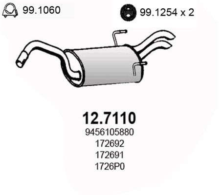 Obrázok Koncový tlmič výfuku ASSO  127110