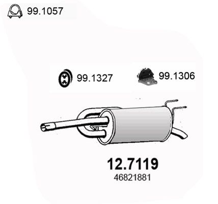 Obrázok Koncový tlmič výfuku ASSO  127119