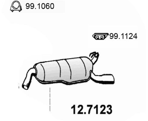 Obrázok Koncový tlmič výfuku ASSO  127123