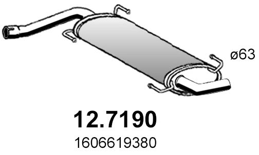 Obrázok Koncový tlmič výfuku ASSO  127190