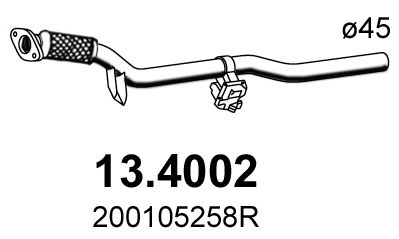 Obrázok Výfukové potrubie ASSO  134002
