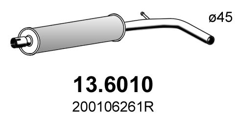 Obrázok Stredný tlmič výfuku ASSO  136010