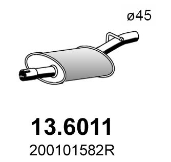 Obrázok Stredný tlmič výfuku ASSO  136011