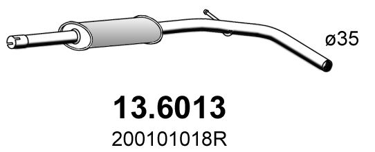 Obrázok Stredný tlmič výfuku ASSO  136013