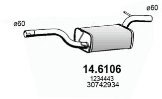 Obrázok Stredný tlmič výfuku ASSO  146106