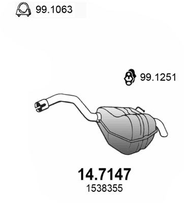 Obrázok Koncový tlmič výfuku ASSO  147147