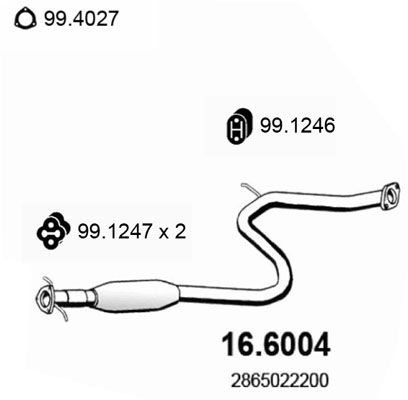 Obrázok Stredný tlmič výfuku ASSO  166004