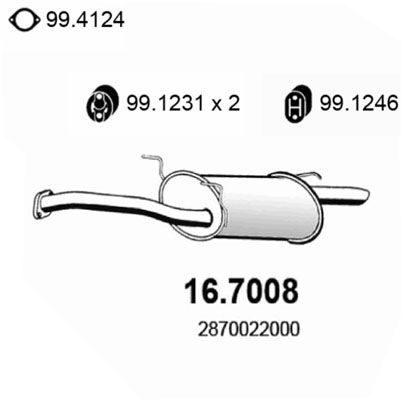 Obrázok Koncový tlmič výfuku ASSO  167008