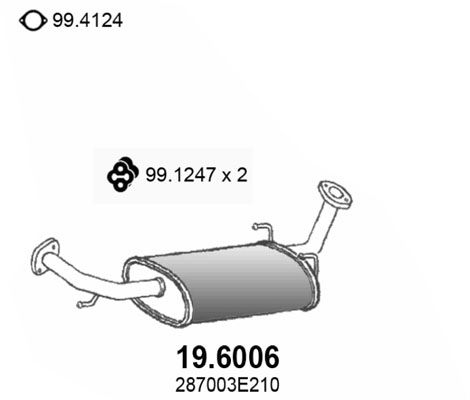 Obrázok Stredný tlmič výfuku ASSO  196006