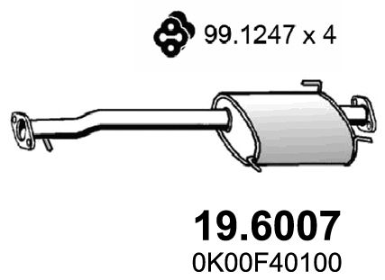 Obrázok Stredný tlmič výfuku ASSO  196007