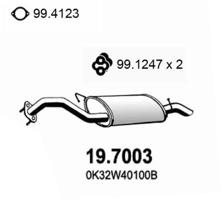 Obrázok Koncový tlmič výfuku ASSO  197003