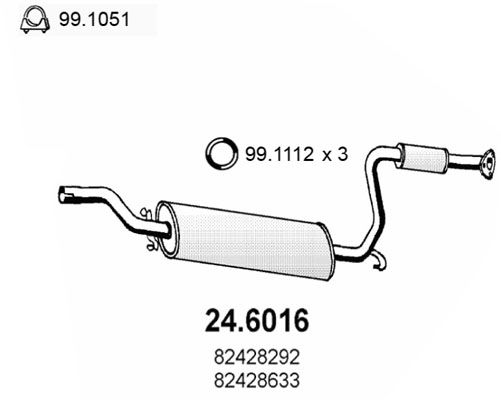 Obrázok Stredný tlmič výfuku ASSO  246016