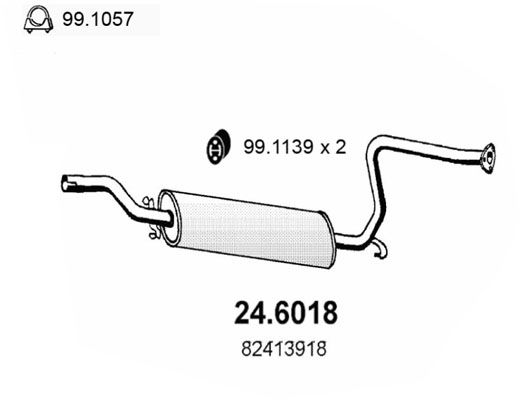 Obrázok Stredný tlmič výfuku ASSO  246018