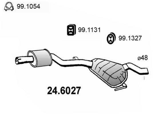 Obrázok Stredný tlmič výfuku ASSO  246027