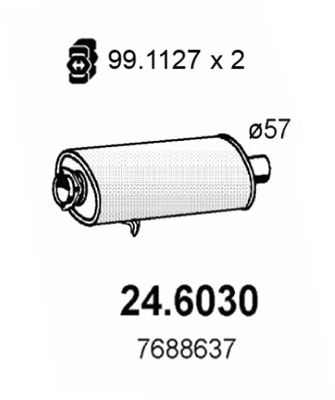 Obrázok Stredný tlmič výfuku ASSO  246030