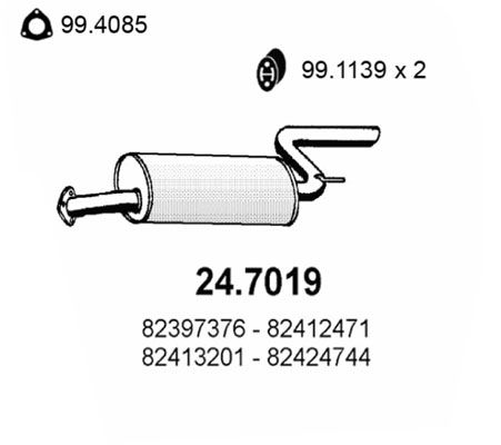 Obrázok Koncový tlmič výfuku ASSO  247019