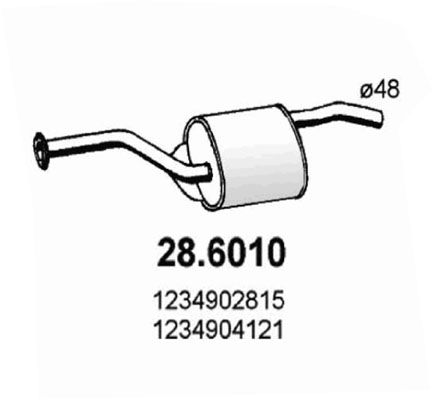 Obrázok Stredný tlmič výfuku ASSO  286010