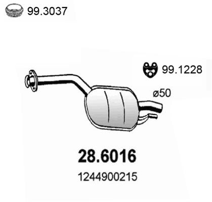 Obrázok Stredný tlmič výfuku ASSO  286016