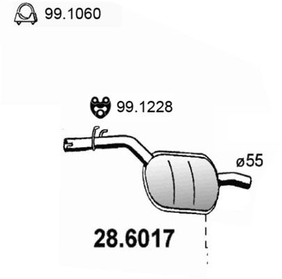 Obrázok Stredný tlmič výfuku ASSO  286017