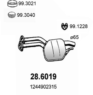 Obrázok Stredný tlmič výfuku ASSO  286019