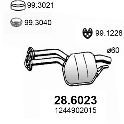 Obrázok Stredný tlmič výfuku ASSO  286023