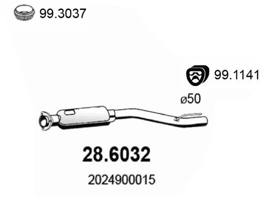 Obrázok Stredný tlmič výfuku ASSO  286032
