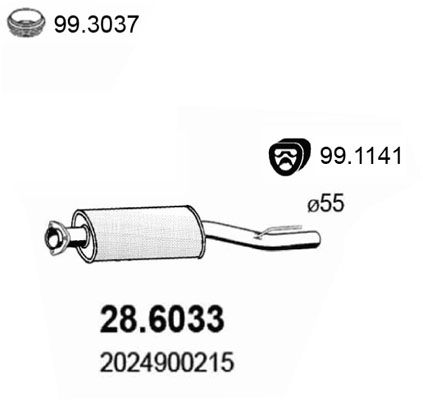 Obrázok Stredný tlmič výfuku ASSO  286033