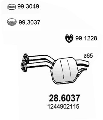 Obrázok Stredný tlmič výfuku ASSO  286037