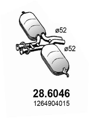 Obrázok Stredný tlmič výfuku ASSO  286046
