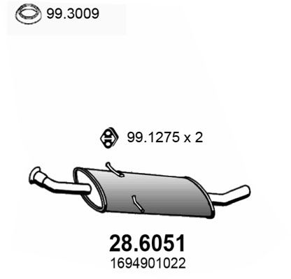 Obrázok Stredný tlmič výfuku ASSO  286051