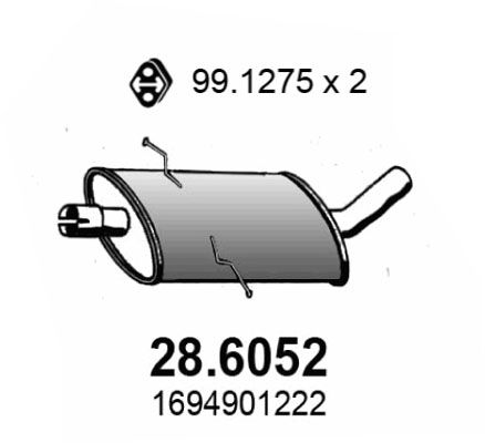 Obrázok Stredný tlmič výfuku ASSO  286052