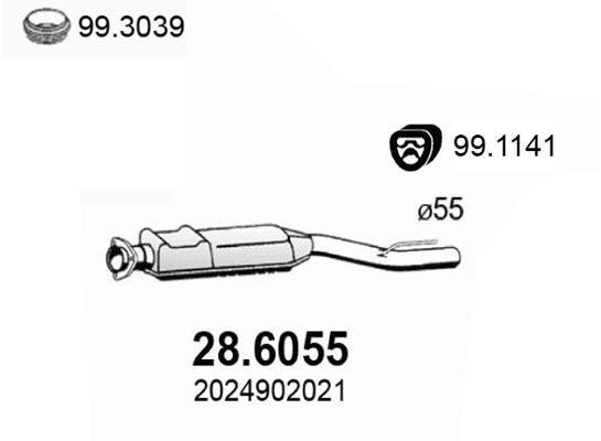 Obrázok Stredný tlmič výfuku ASSO  286055