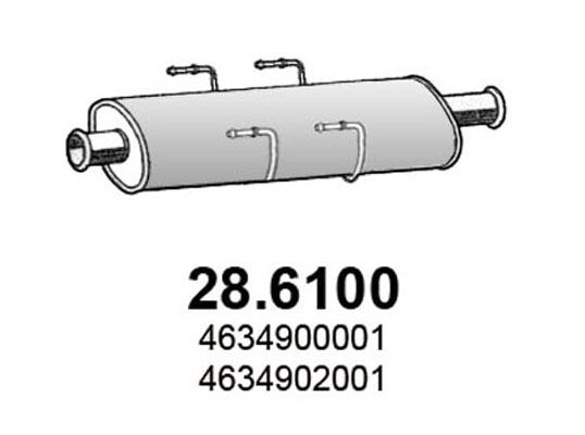 Obrázok Stredný tlmič výfuku ASSO  286100