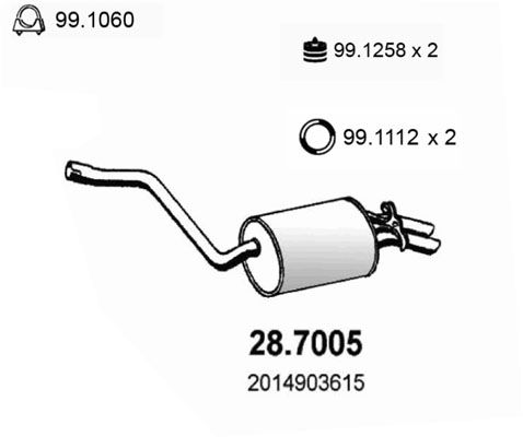 Obrázok Koncový tlmič výfuku ASSO  287005