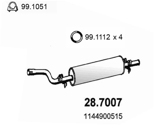 Obrázok Koncový tlmič výfuku ASSO  287007